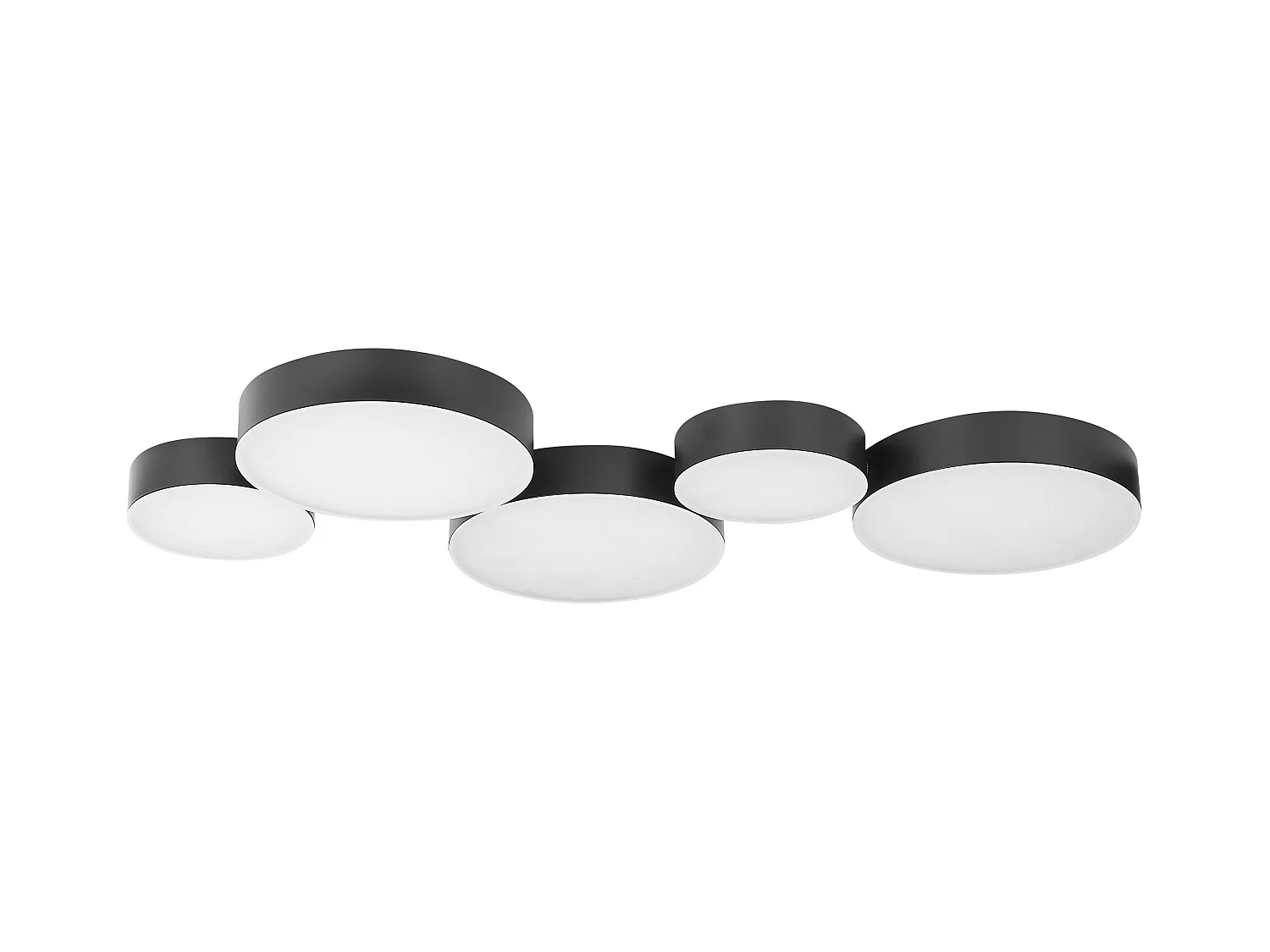 Deckenleuchte LED schwarz Eisen 5 Schirme für Wohnzimmer Luga