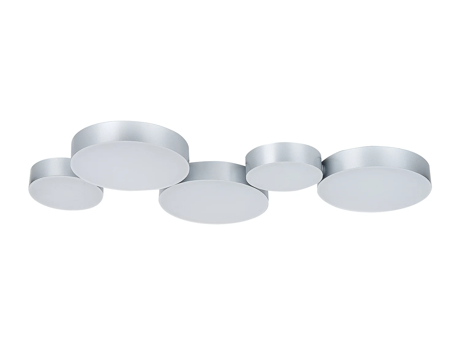 Deckenleuchte LED silber Eisen 5 Schirme für Wohnzimmer Luga