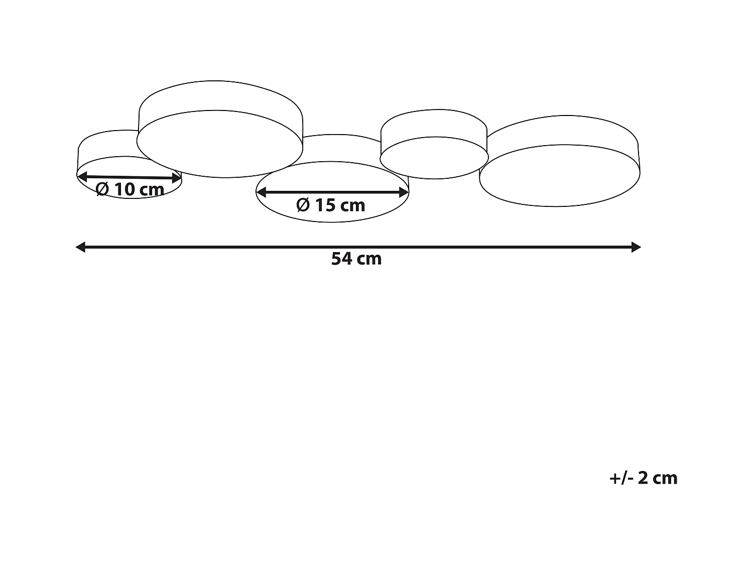 Deckenleuchte LED silber Eisen 5 Schirme für Wohnzimmer Luga