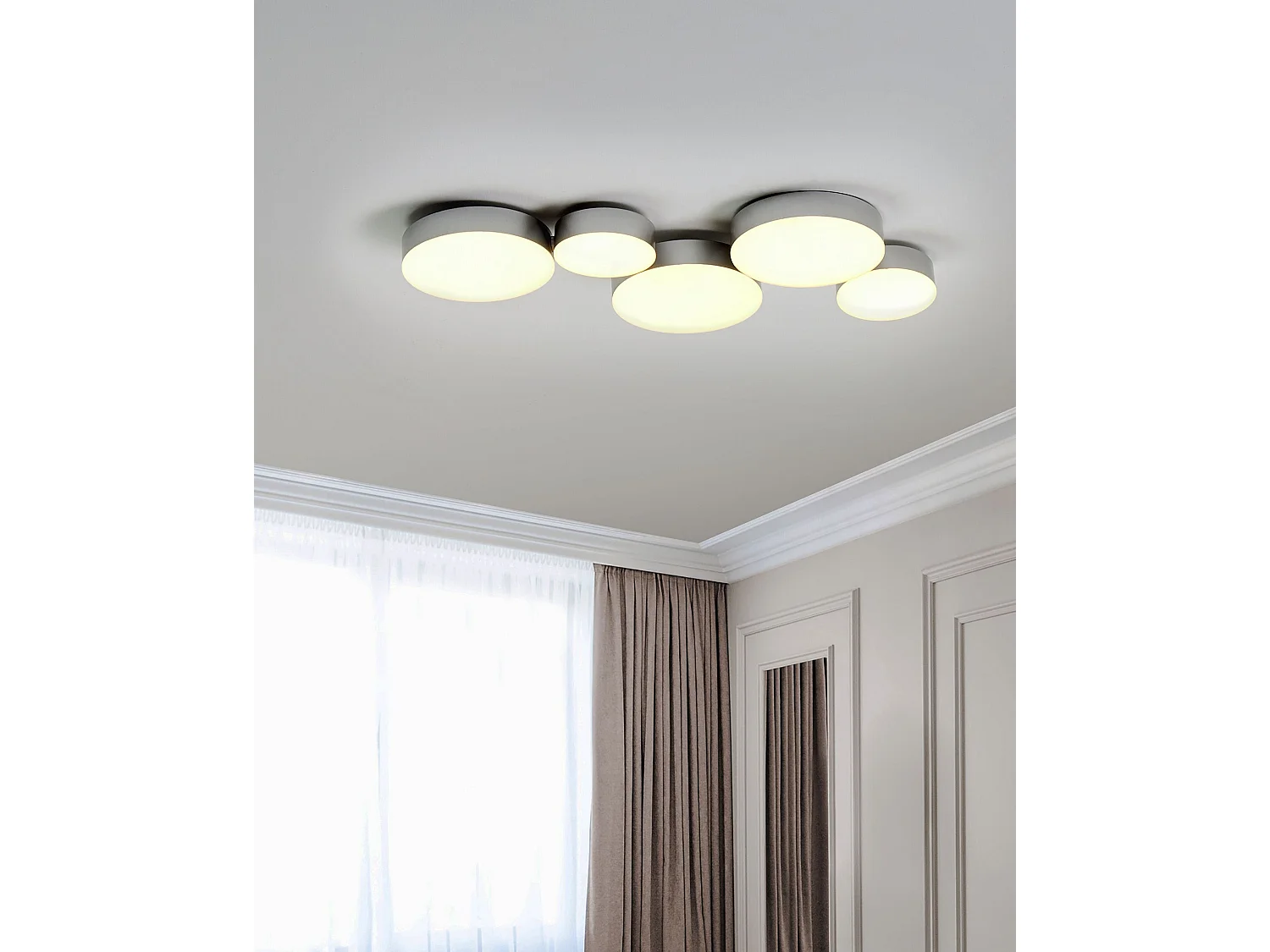 Plafonnier à LED LUGA Métal Argenté