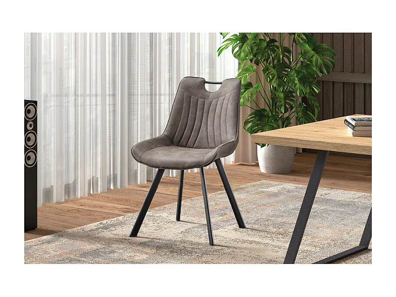 Chaise Pablo avec poignée gris foncé