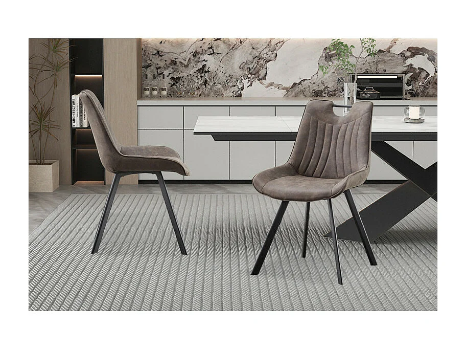 Chaise Pablo avec poignée gris foncé