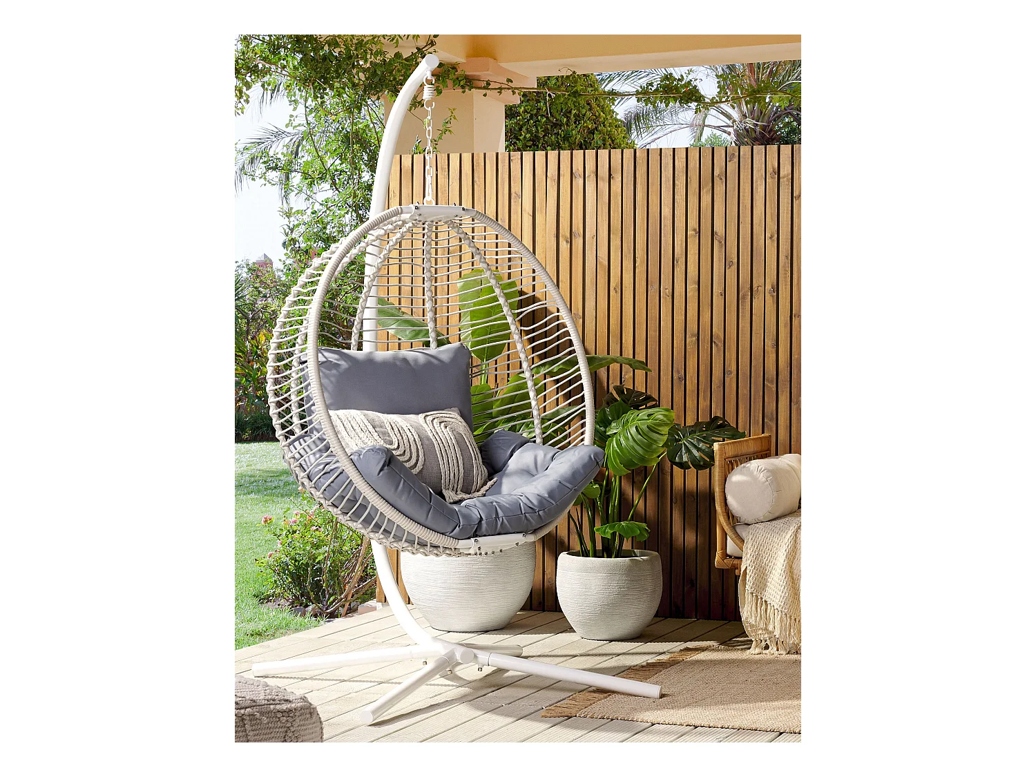 Fauteuil suspendu avec support ARCO Métal Blanc