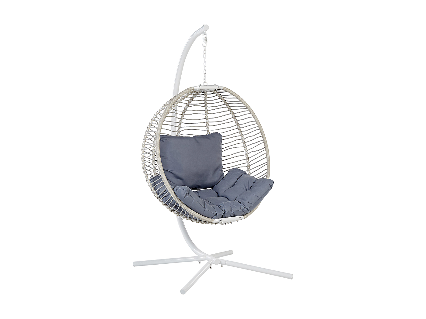 Kideo Swing Chair Candy - Sedia Sospesa In Polyrattan Rosa Con Telaio E Cuscino - Portata 120 Kg - 2