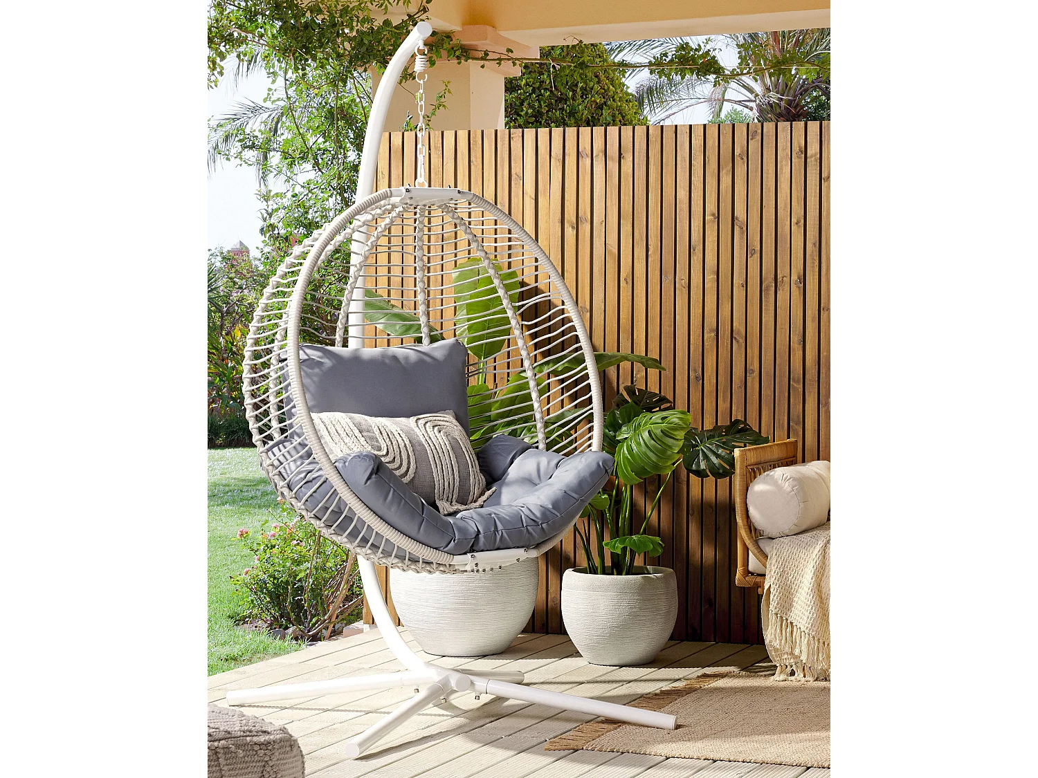 Fauteuil suspendu avec support ARCO Métal Blanc