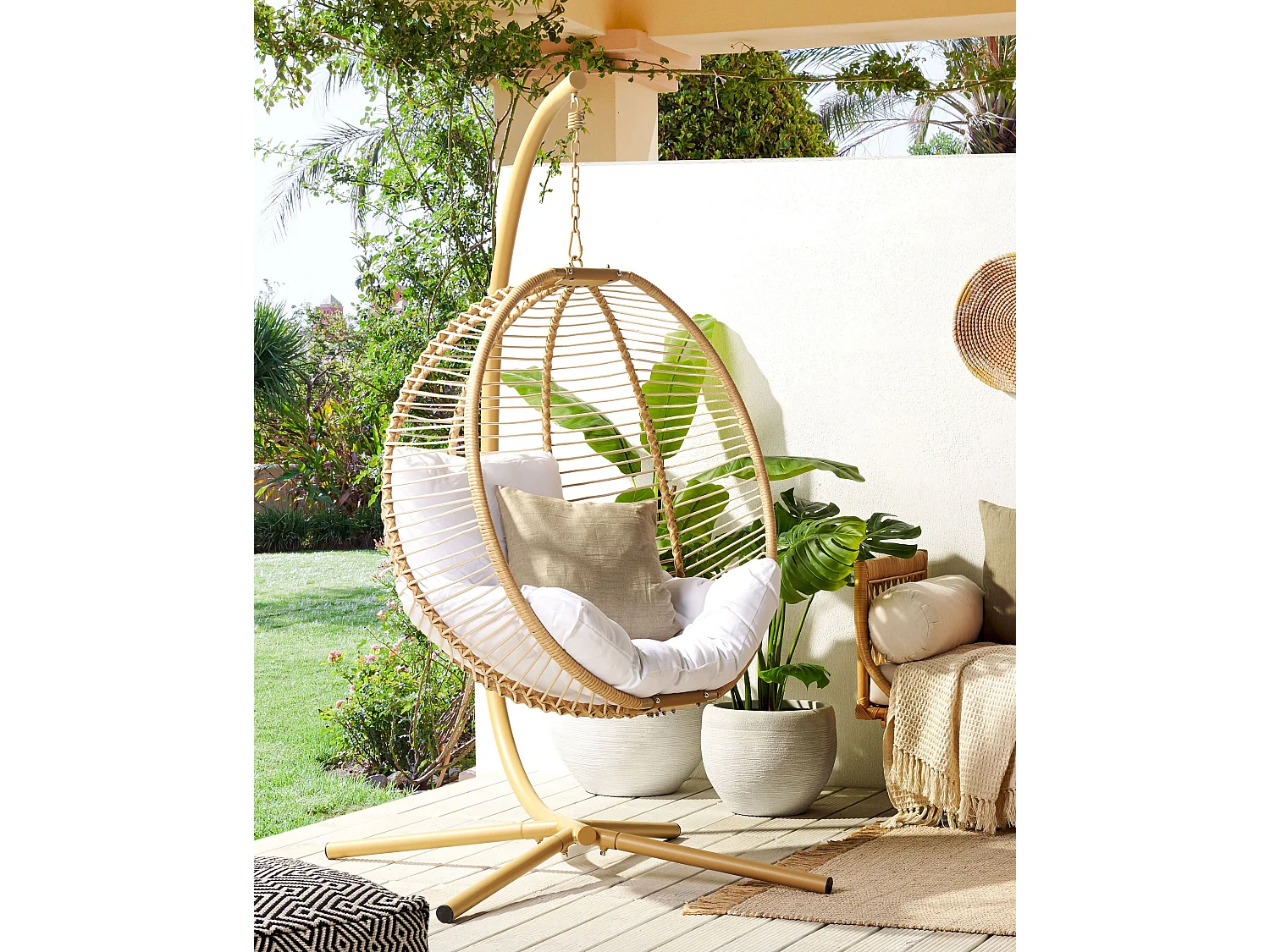 Cadeira Suspensa com Suporte ARCO Metal Creme