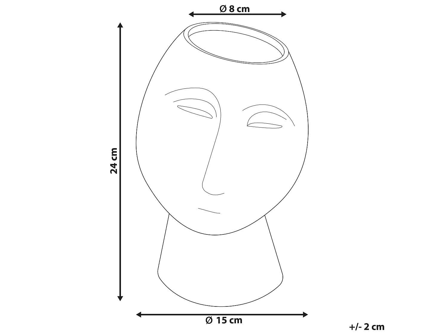 Vase à fleurs FLORINA Céramique 24 cm Orange