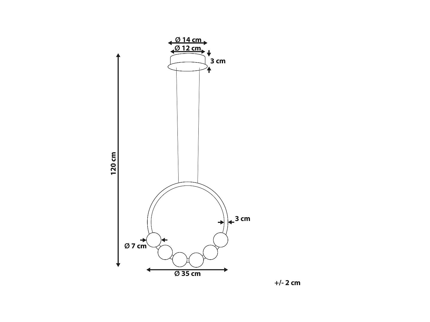Lampe LED suspendue FANE Métal Doré