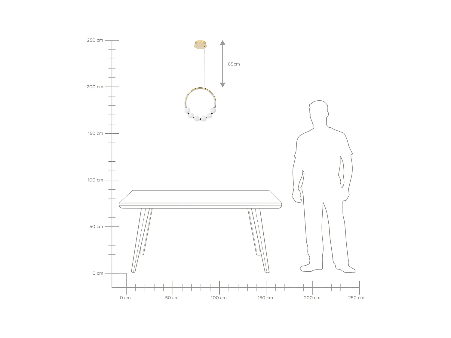 Lampe LED suspendue FANE Métal Doré