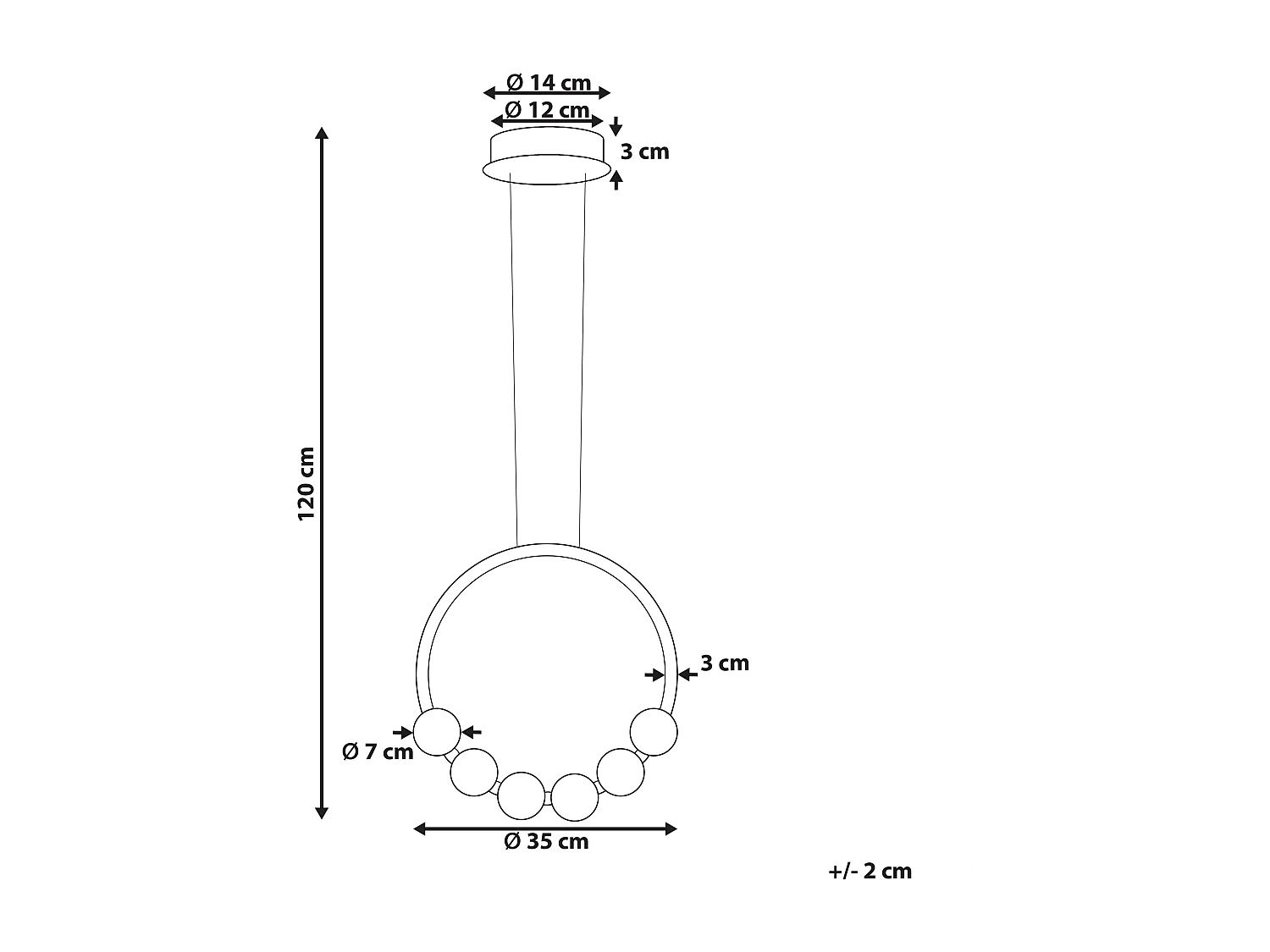LED hanglamp FANE Metaal Goud