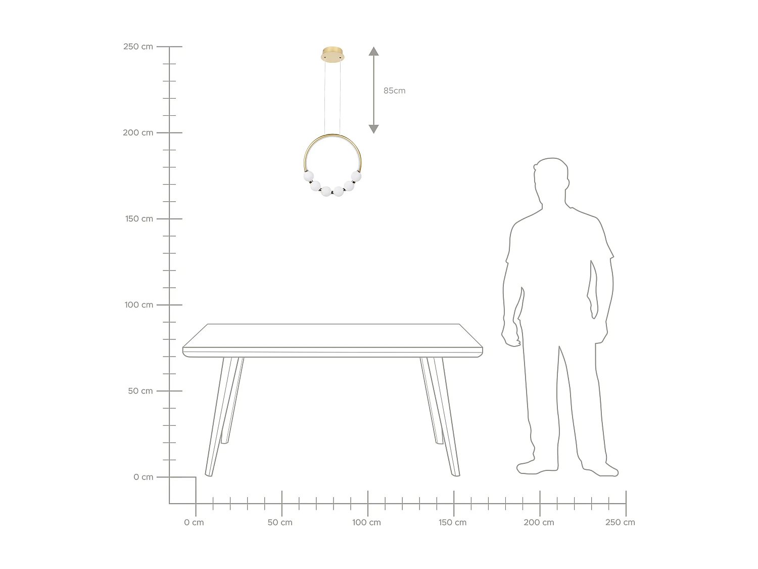 LED hanglamp FANE Metaal Goud