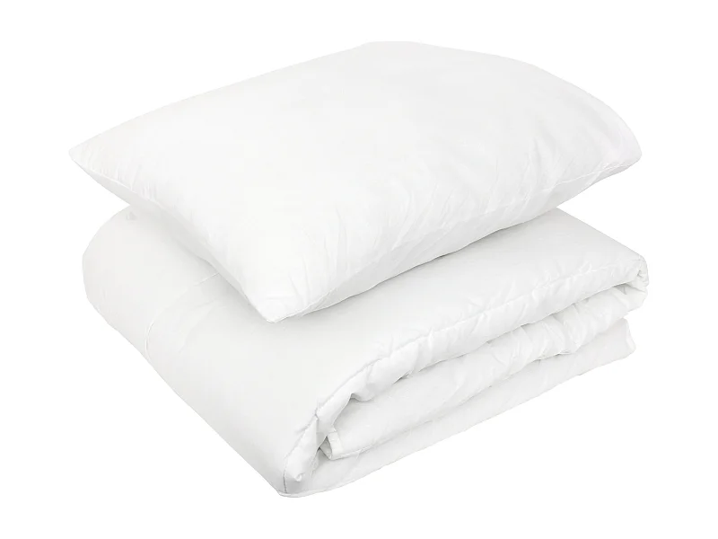 Pack premium couette hiver 120x150 garnissage 100% polyester 300 g/m2 et oreiller 40x60 cm GAVROCHE blanc