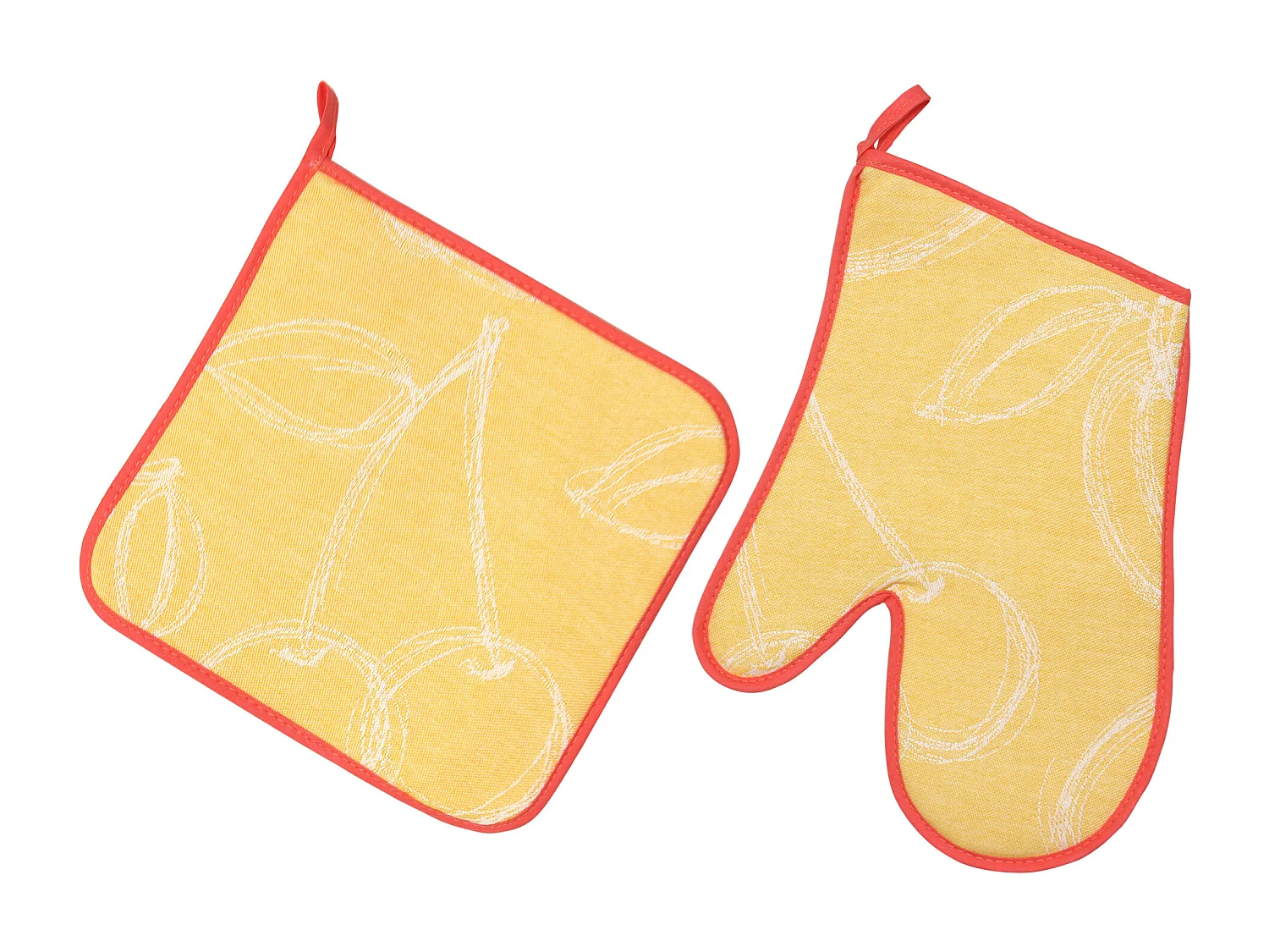 Set de cuisine 2 pièces : gant de cuisine et manique LINE Orange