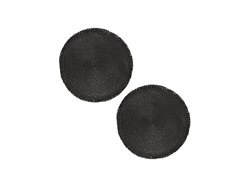 Lot de 2 sets de table rond 38 cm CIRCULO noir