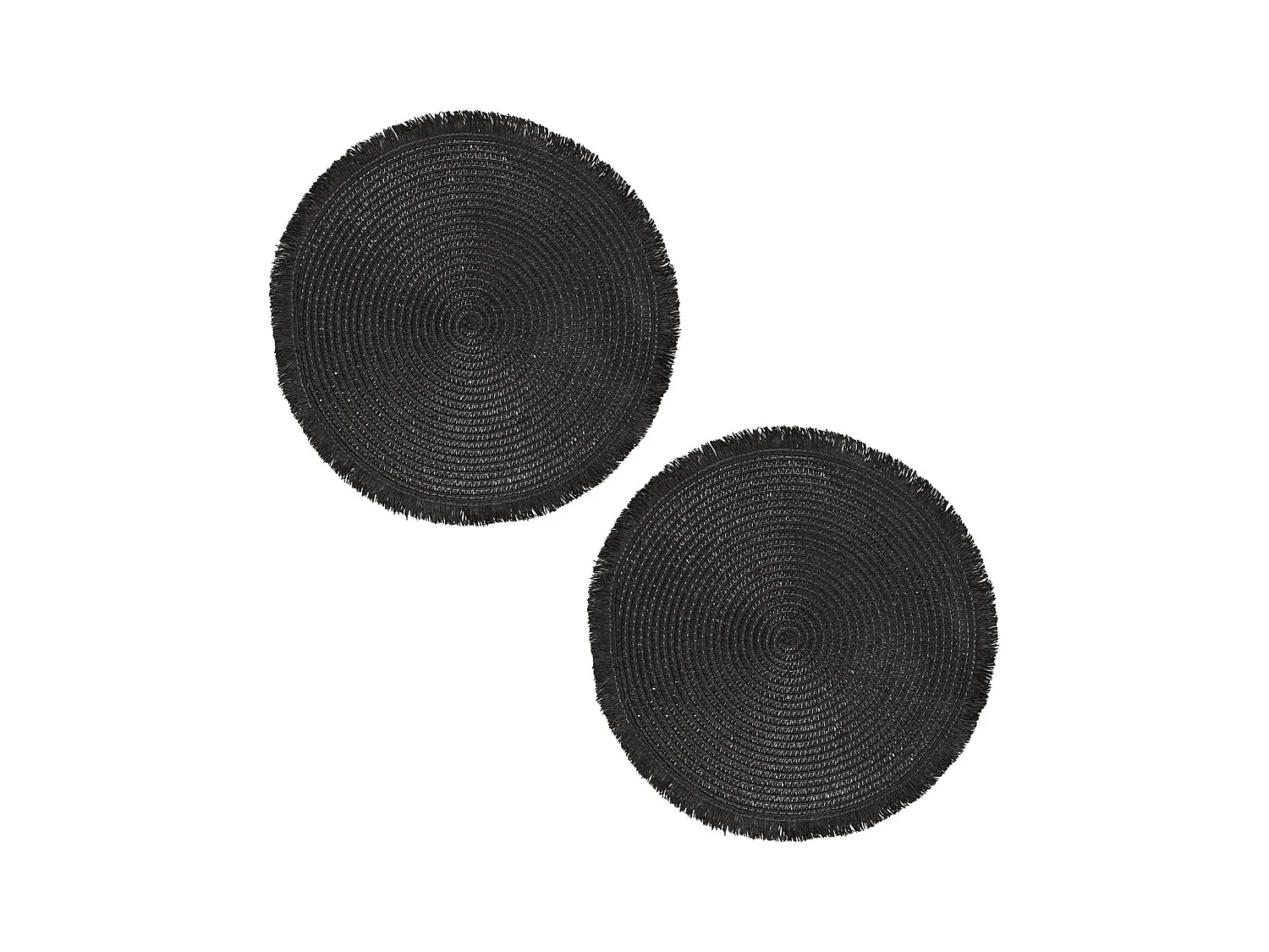 Lot de 2 sets de table rond 38 cm CIRCULO noir