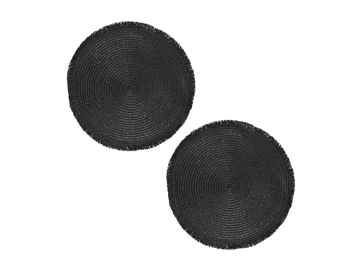 Lot de 2 sets de table rond 38 cm CIRCULO noir