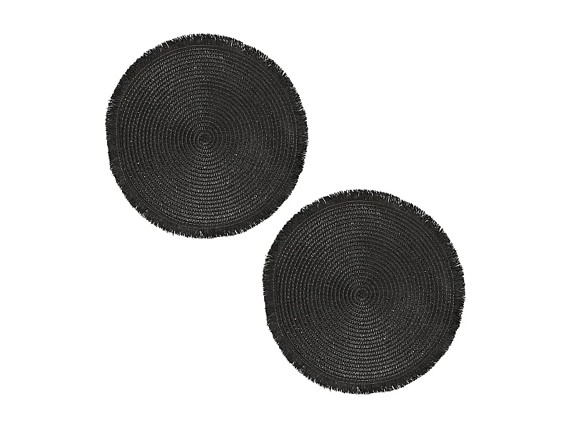 Lot de 2 sets de table rond 38 cm CIRCULO noir