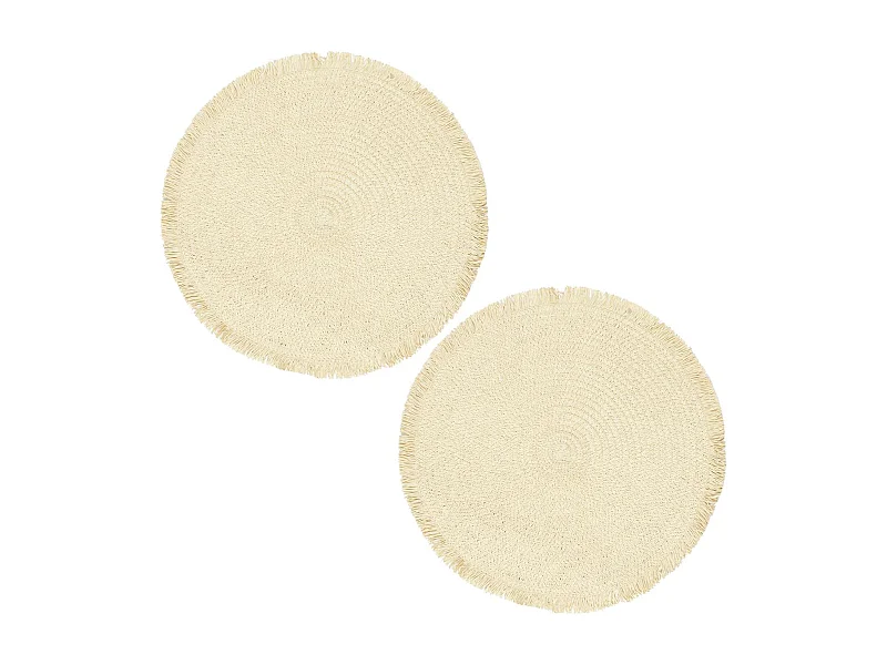 Lot de 2 sets de table rond 38 cm CIRCULO beige