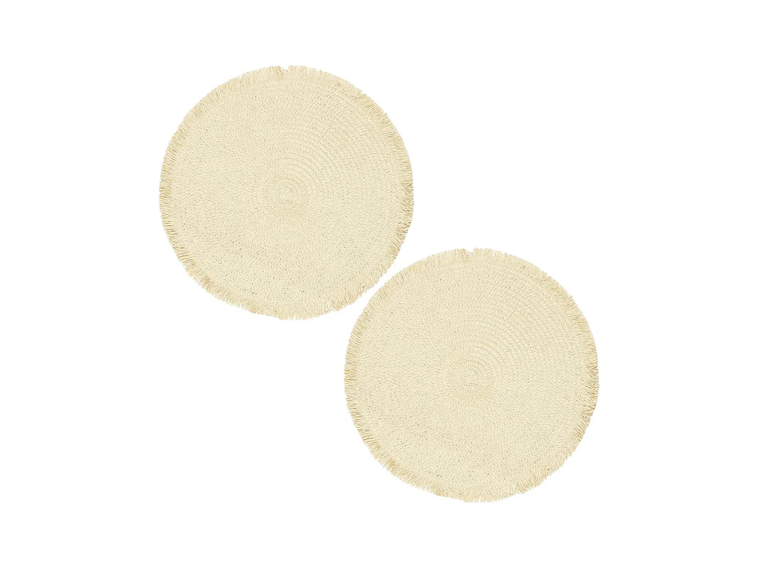 Lot de 2 sets de table rond 38 cm CIRCULO beige