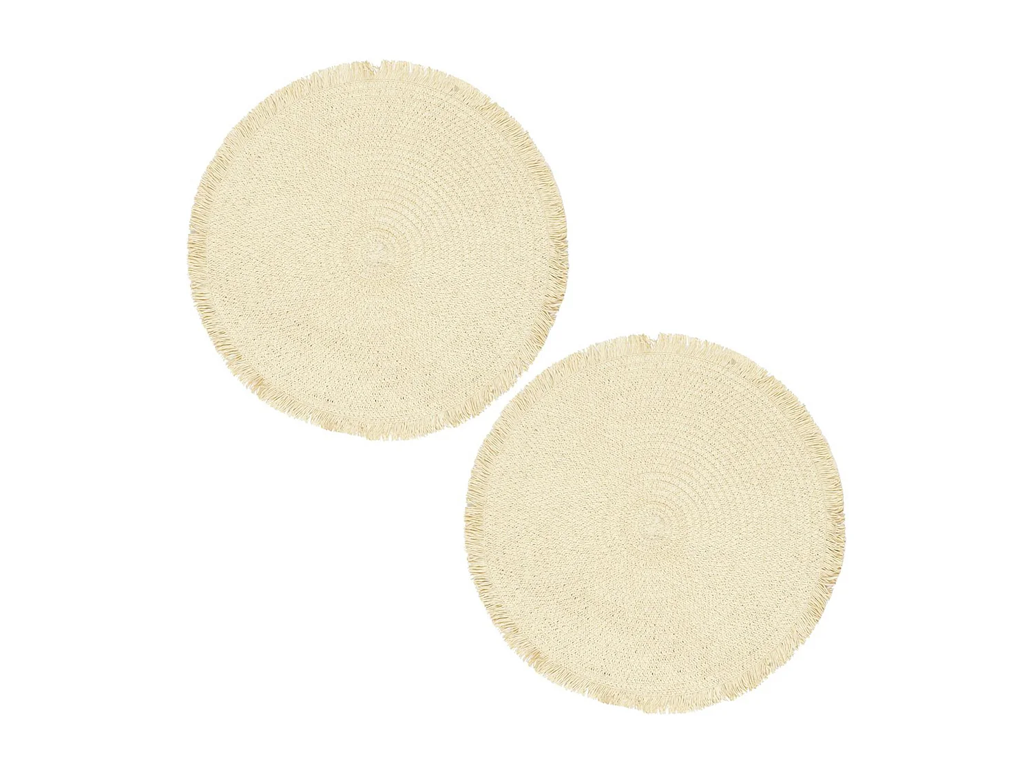 Lot de 2 sets de table rond 38 cm CIRCULO beige