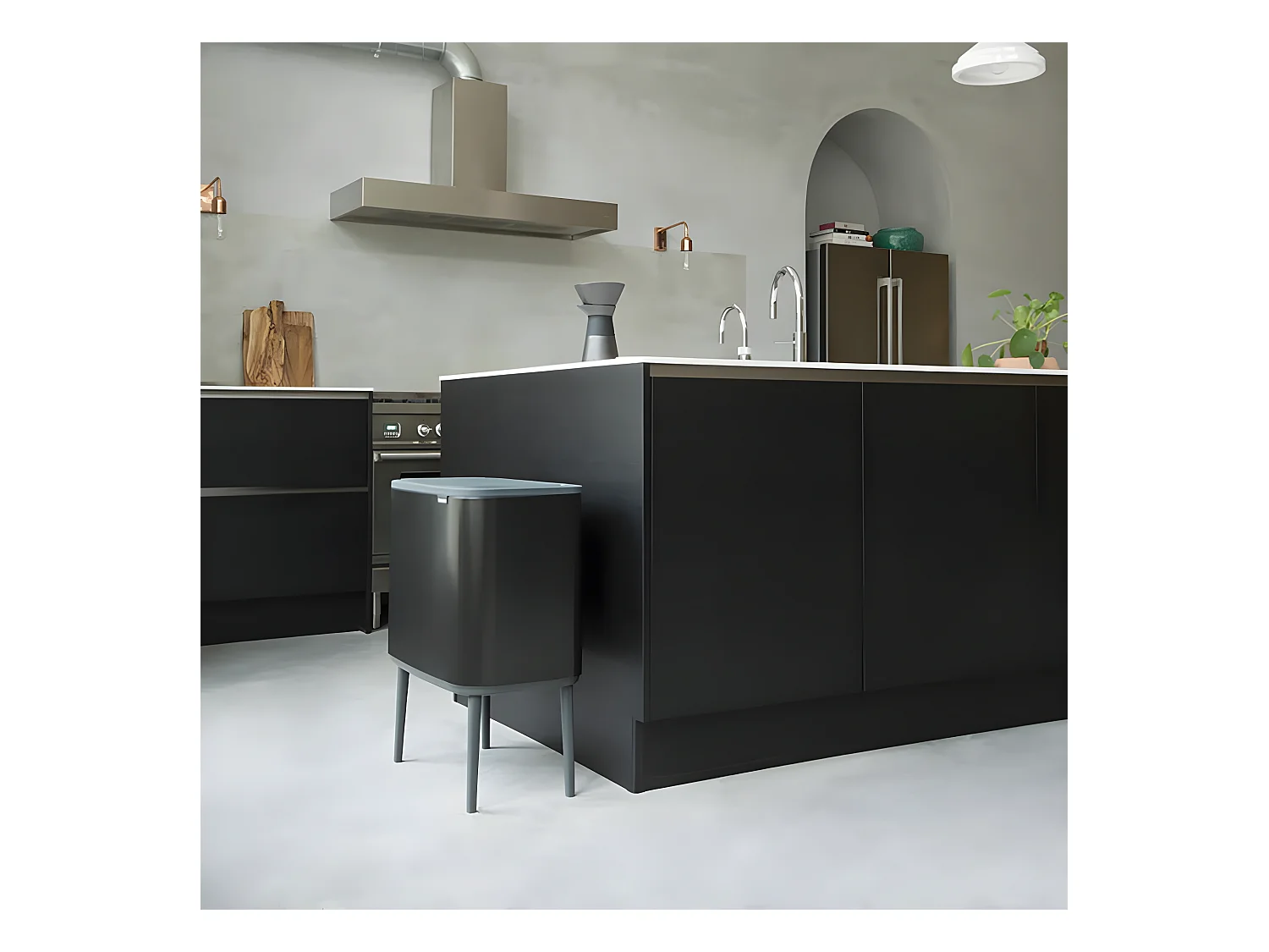 Touch Bin Abfalleimer mit Ständer 36L Matt Schwarz Brabantia Code R