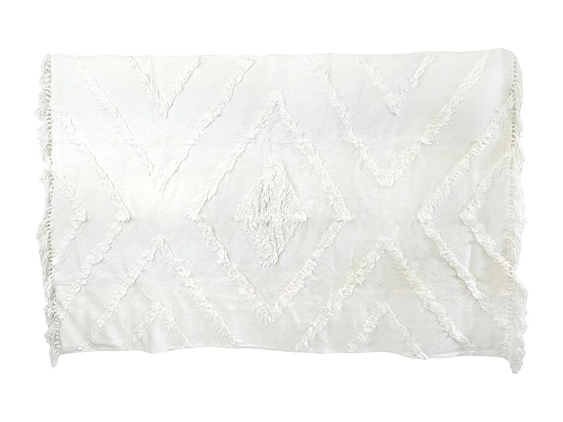 Tapis de salon 120x170 cm FAUCON motif tufté écru