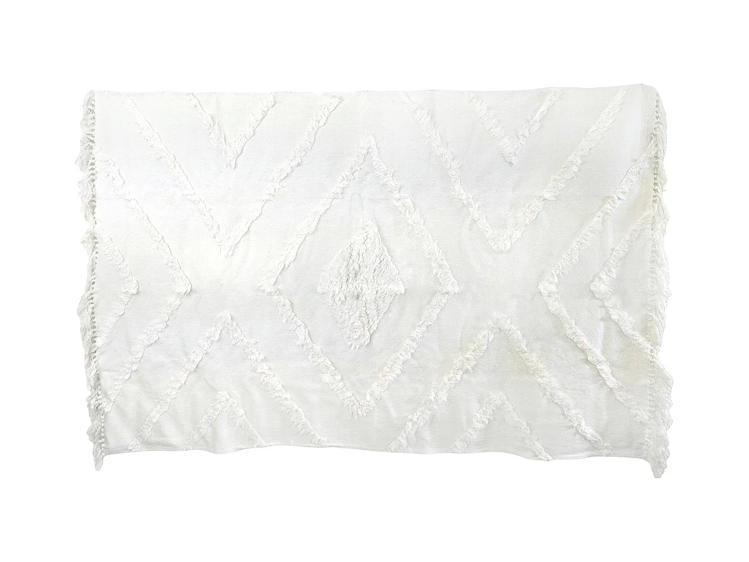 Tapis de salon 120x170 cm FAUCON motif tufté écru