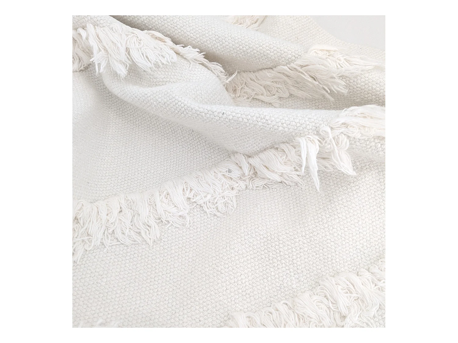 Tapis de salon 120x170 cm FAUCON motif tufté écru