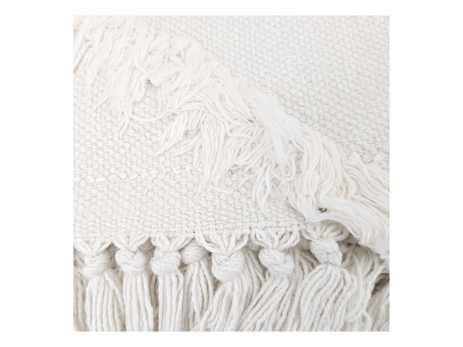 Tapis de salon 120x170 cm FAUCON motif tufté écru