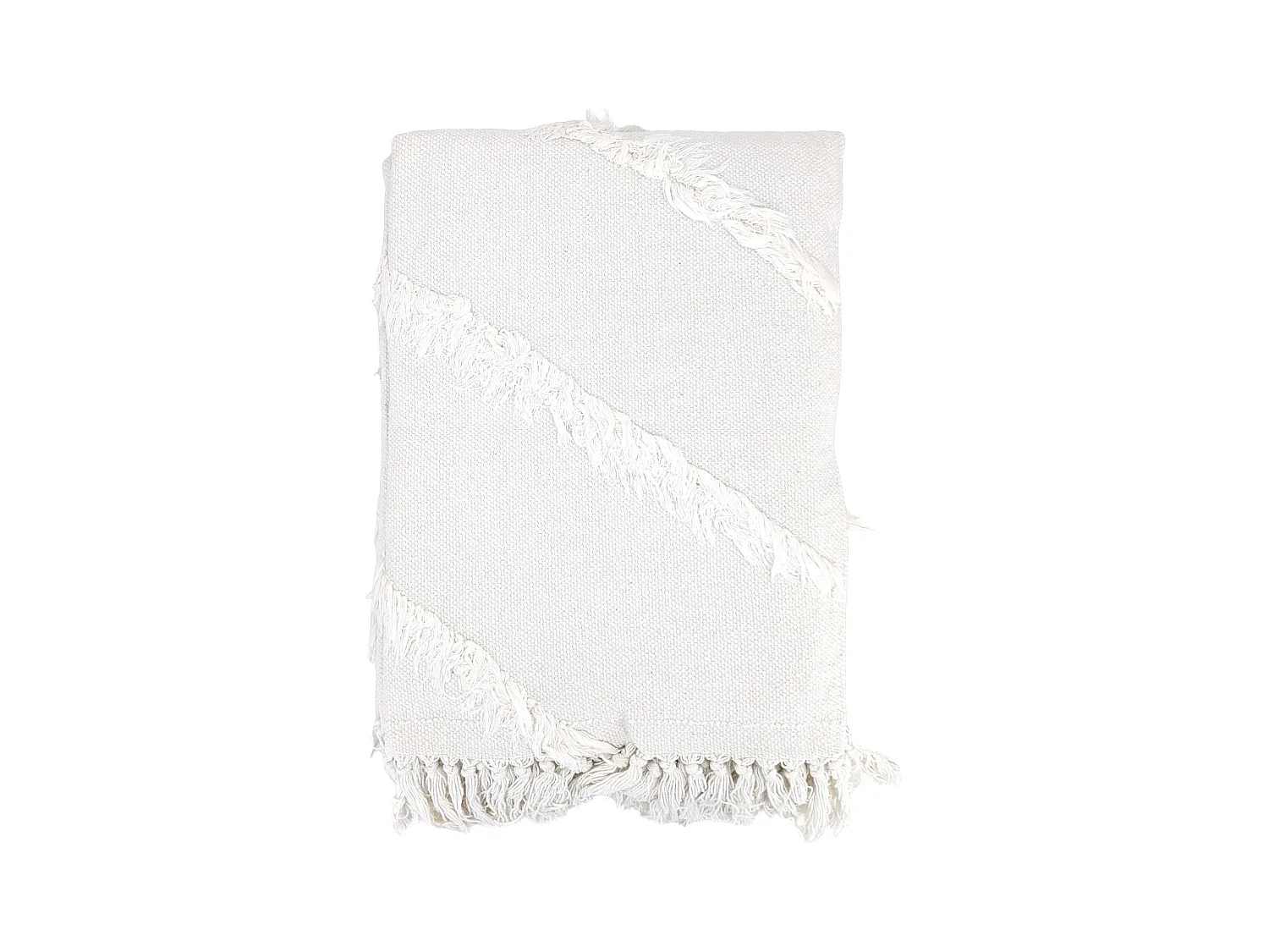 Tapis de salon 120x170 cm FAUCON motif tufté écru