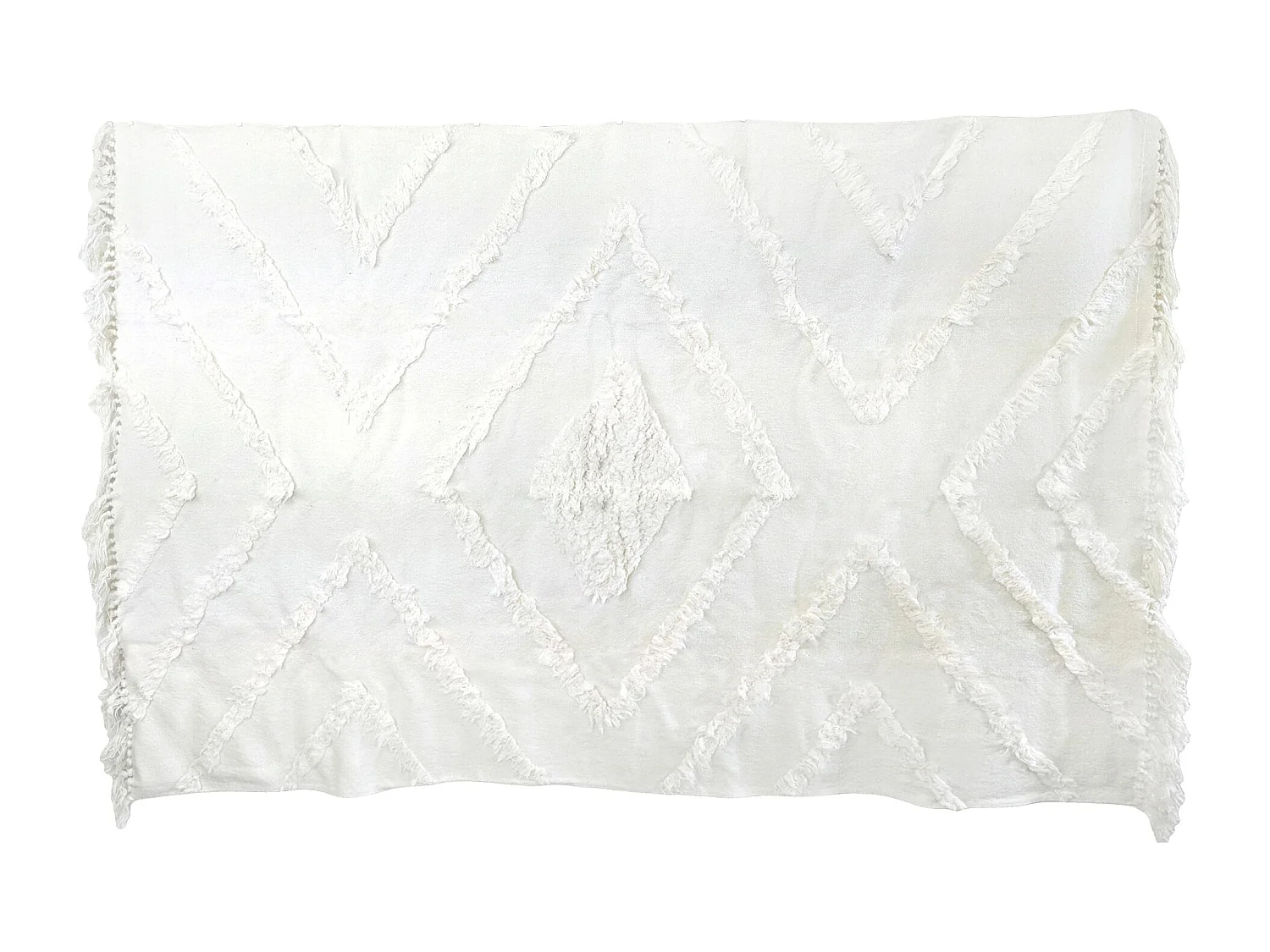 Tapis de salon 120x170 cm FAUCON motif tufté écru