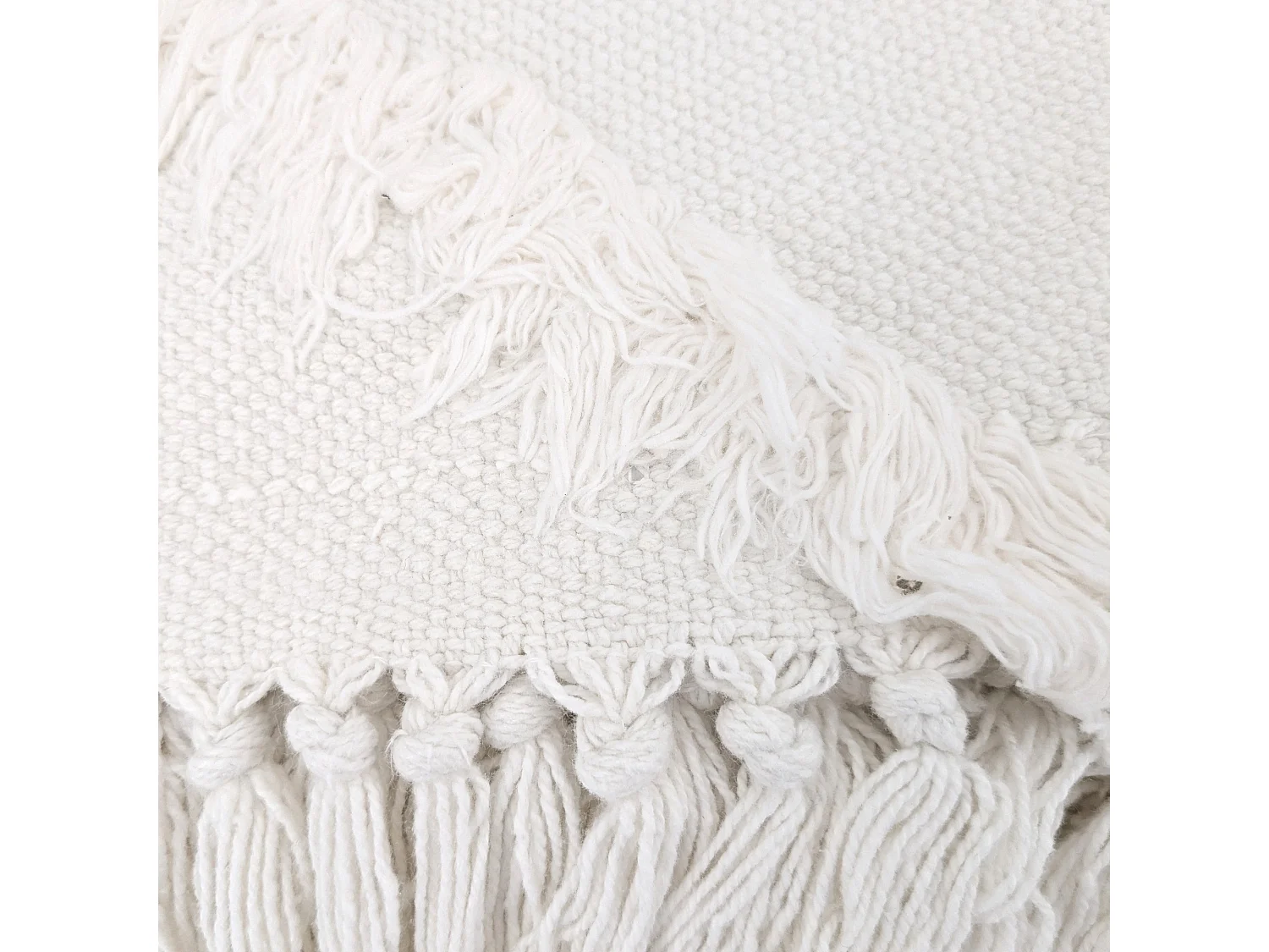 Tapis de salon 120x170 cm FAUCON motif tufté écru