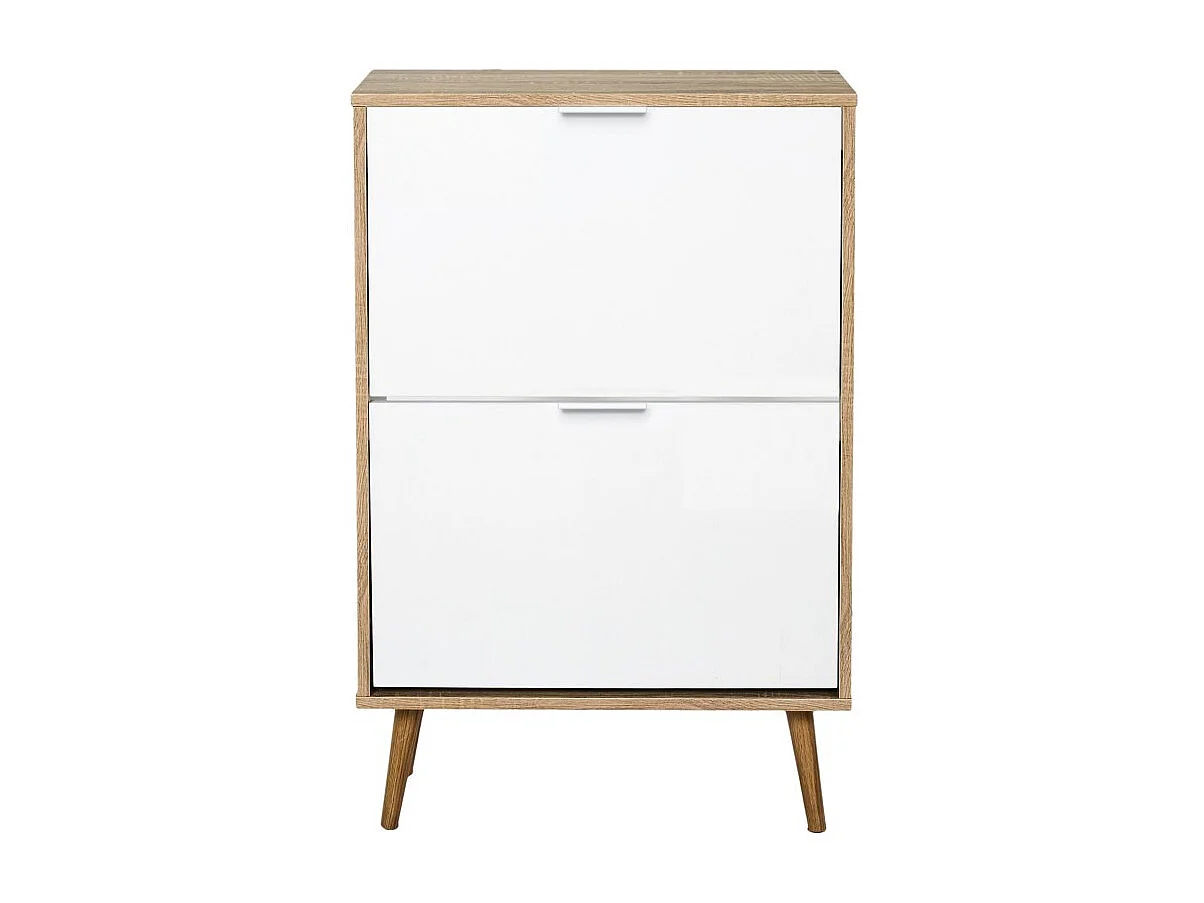 Schuhmöbel mit 2 Türen in Weiß und Holz