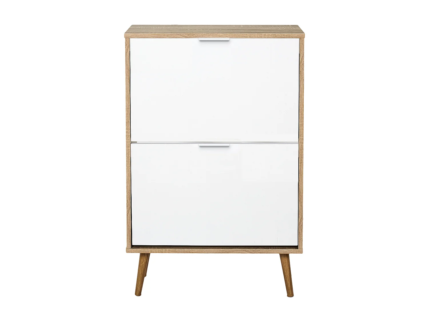 Meuble à chaussures 2 abattants pieds bois