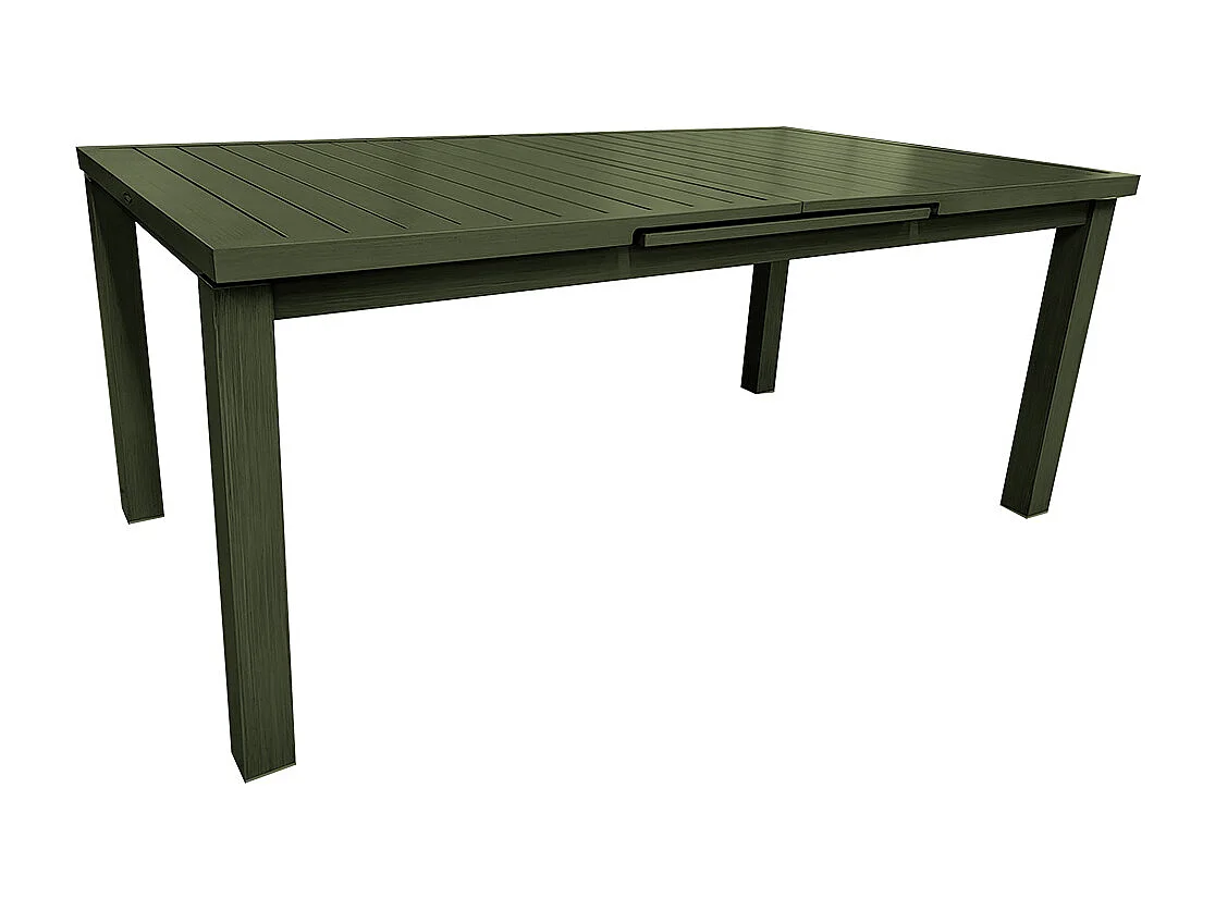 Table rectangulaire extensible Santorin 8/10 personnes en aluminium finition uni kaki - Jardiline