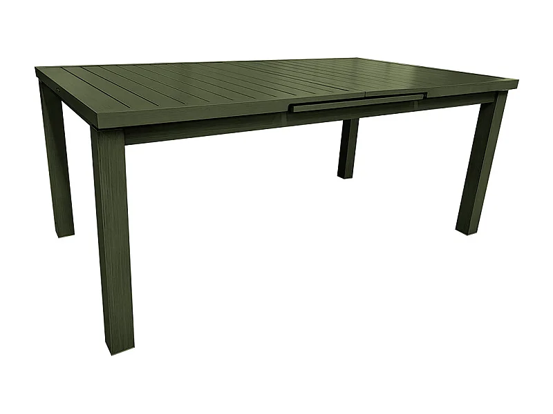 Table rectangulaire extensible Santorin 8/10 personnes en aluminium finition uni kaki - Jardiline
