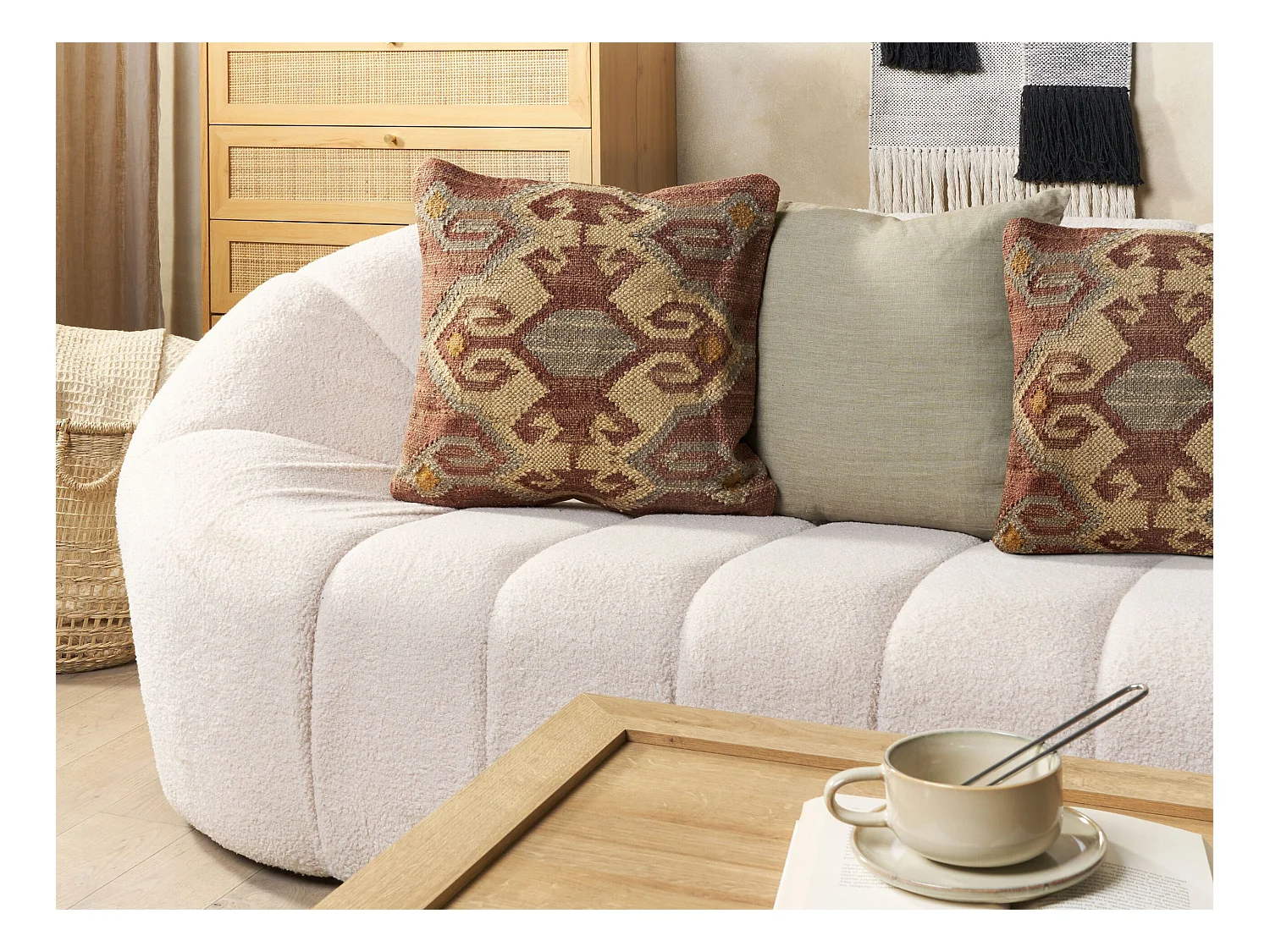Set di 2 cuscini URPAD Iuta 45 x 45 cm Multicolore Trama orientale