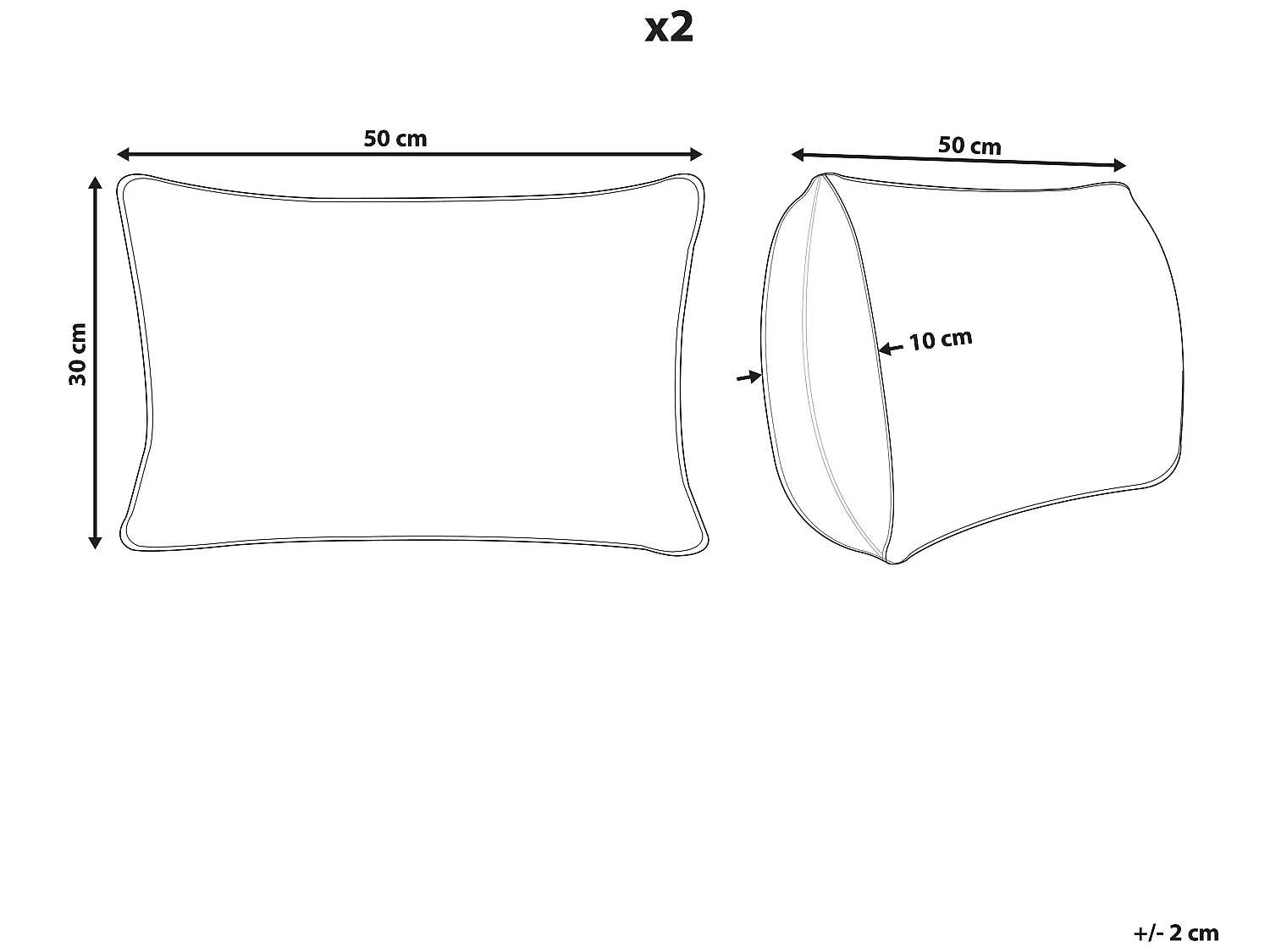 Set van 2 decoratieve kussens DEEPOR Jute 30 x 50 cm Multicolor Oosters patroon