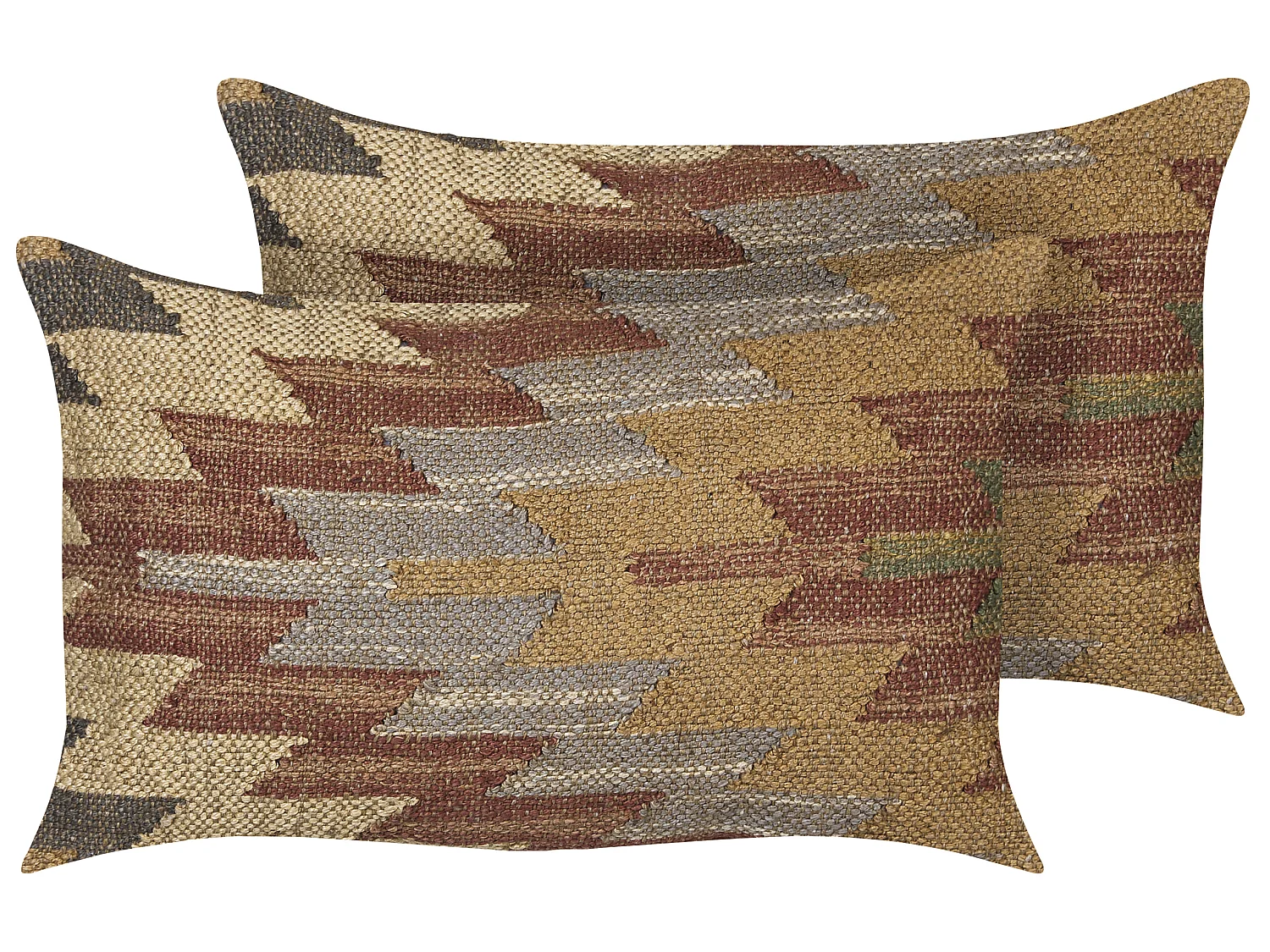 Conjunto de 2 almofadas decorativas DEEPOR Juta 30 x 50 cm Multicolor Padrão oriental