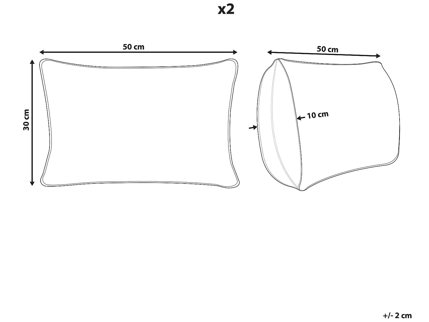 Conjunto de 2 almofadas decorativas DEEPOR Juta 30 x 50 cm Multicolor Padrão oriental