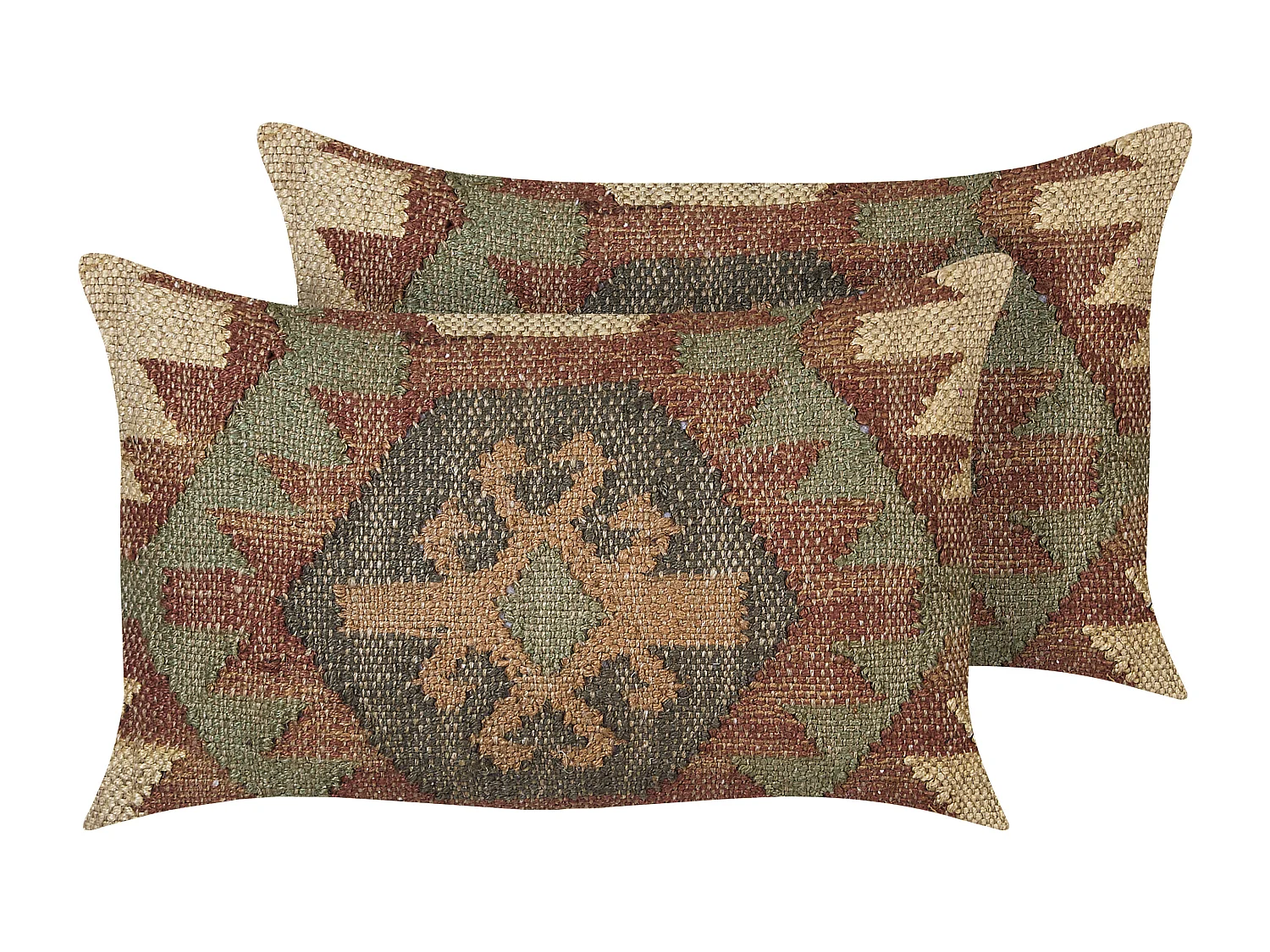 Zestaw 2 poduszek dekoracyjnych CUMBUM Juta 30 x 50 cm Brązowy Wzór orientalny