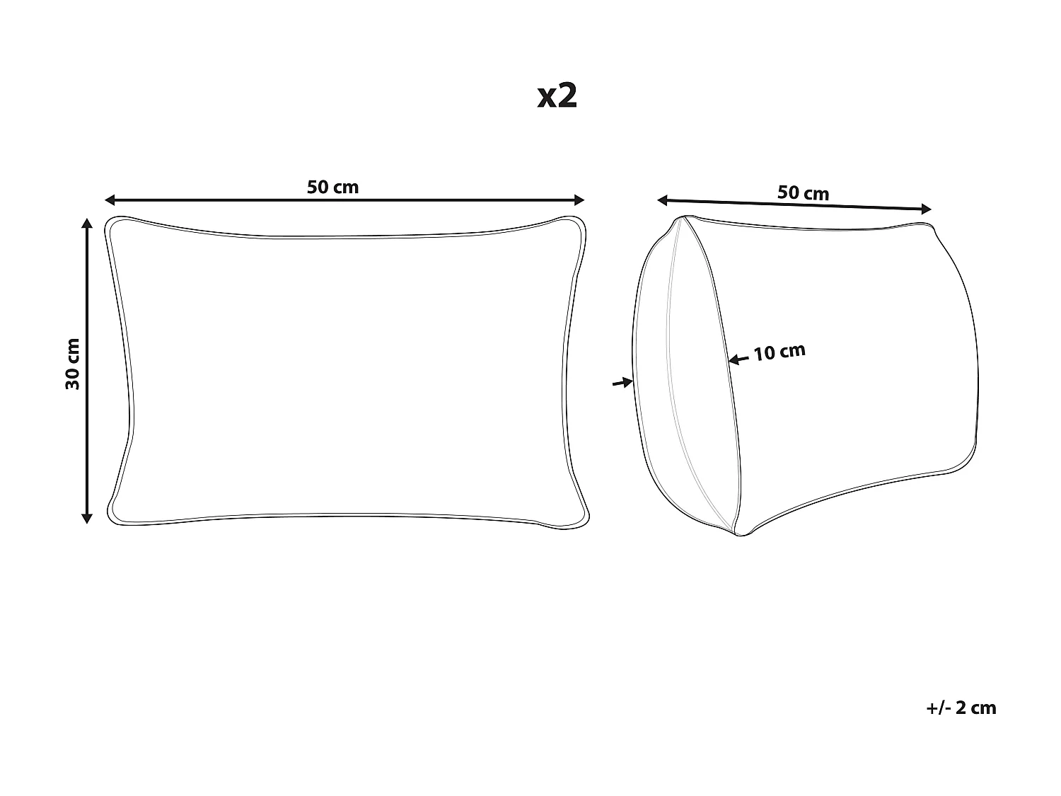 Zestaw 2 poduszek dekoracyjnych CUMBUM Juta 30 x 50 cm Brązowy Wzór orientalny