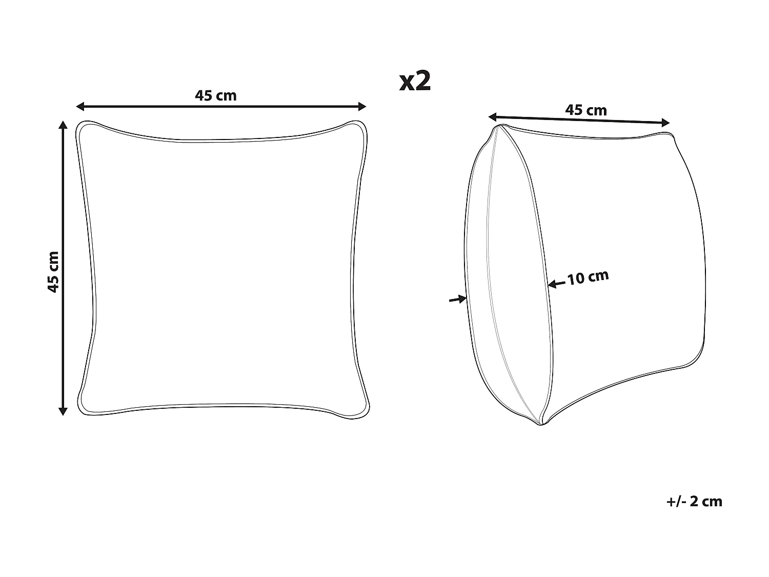 Set van 2 decoratieve kussens PULICAT Jute 45 x 45 cm Groen Oosters patroon