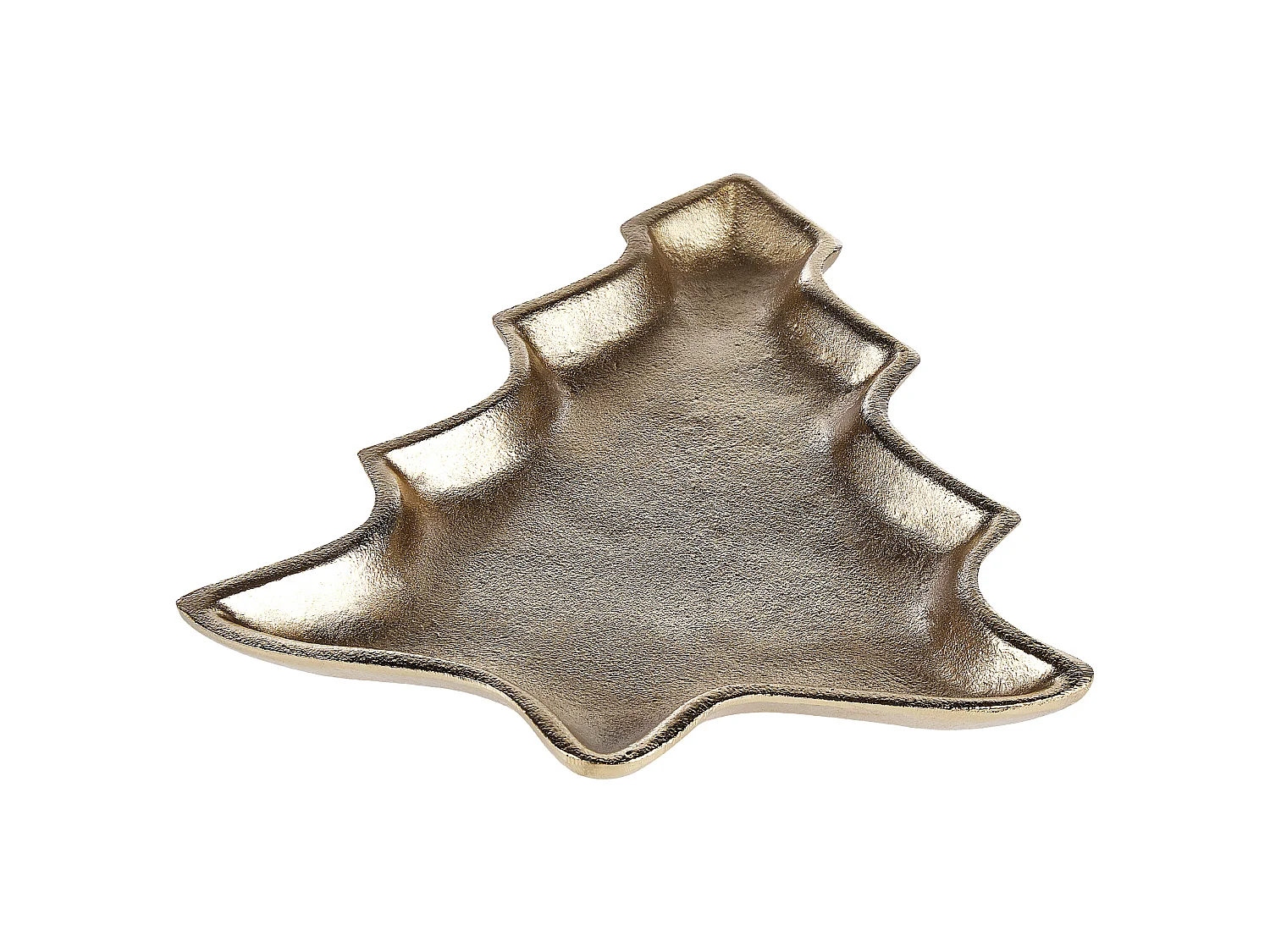 Dekotablett 2er Set Weihnachtsbaum DURIAN Metall Gold