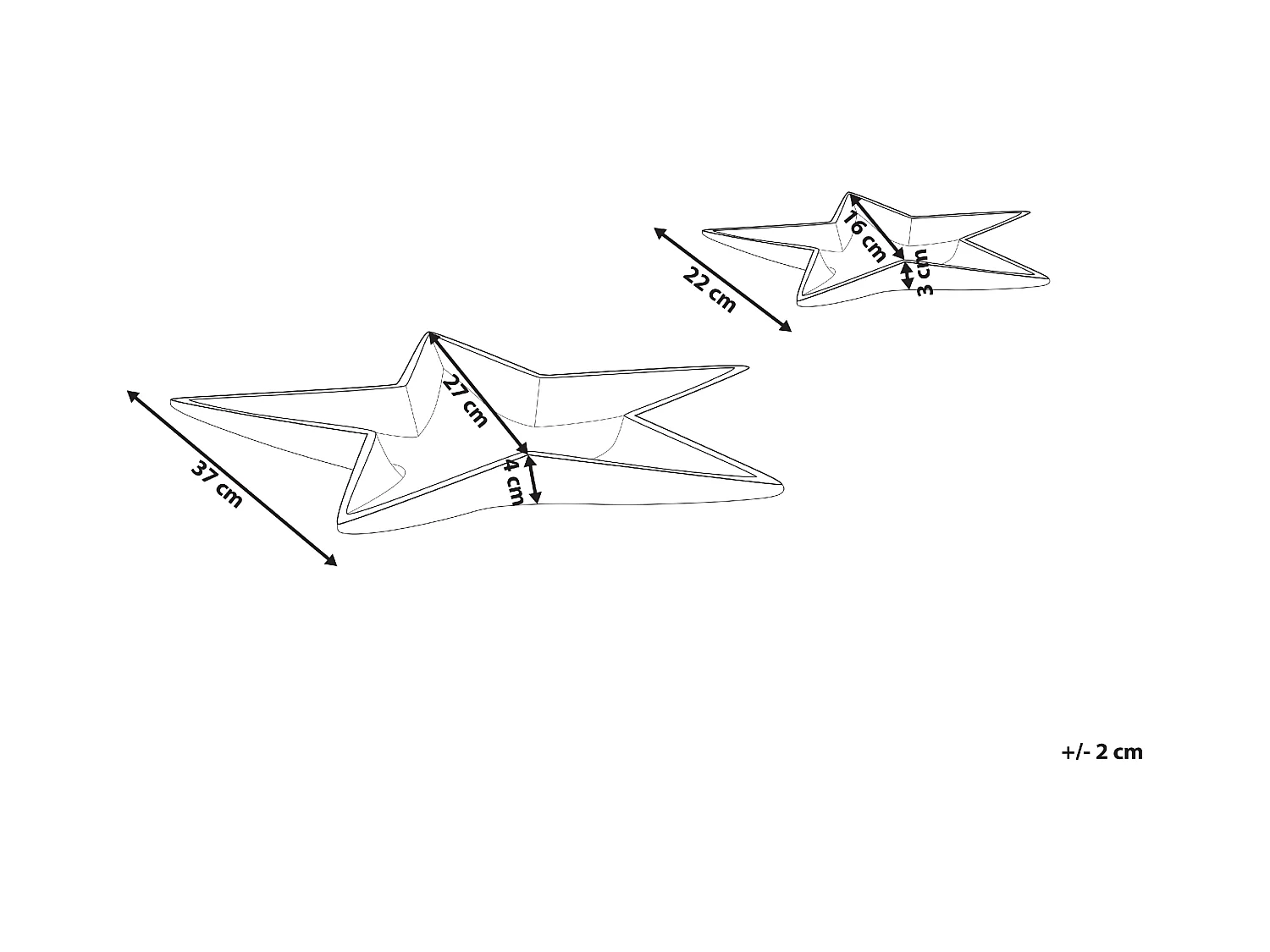 Conjunto de 2 vaciabolsillos Estrella BANTEN Metal Dorado