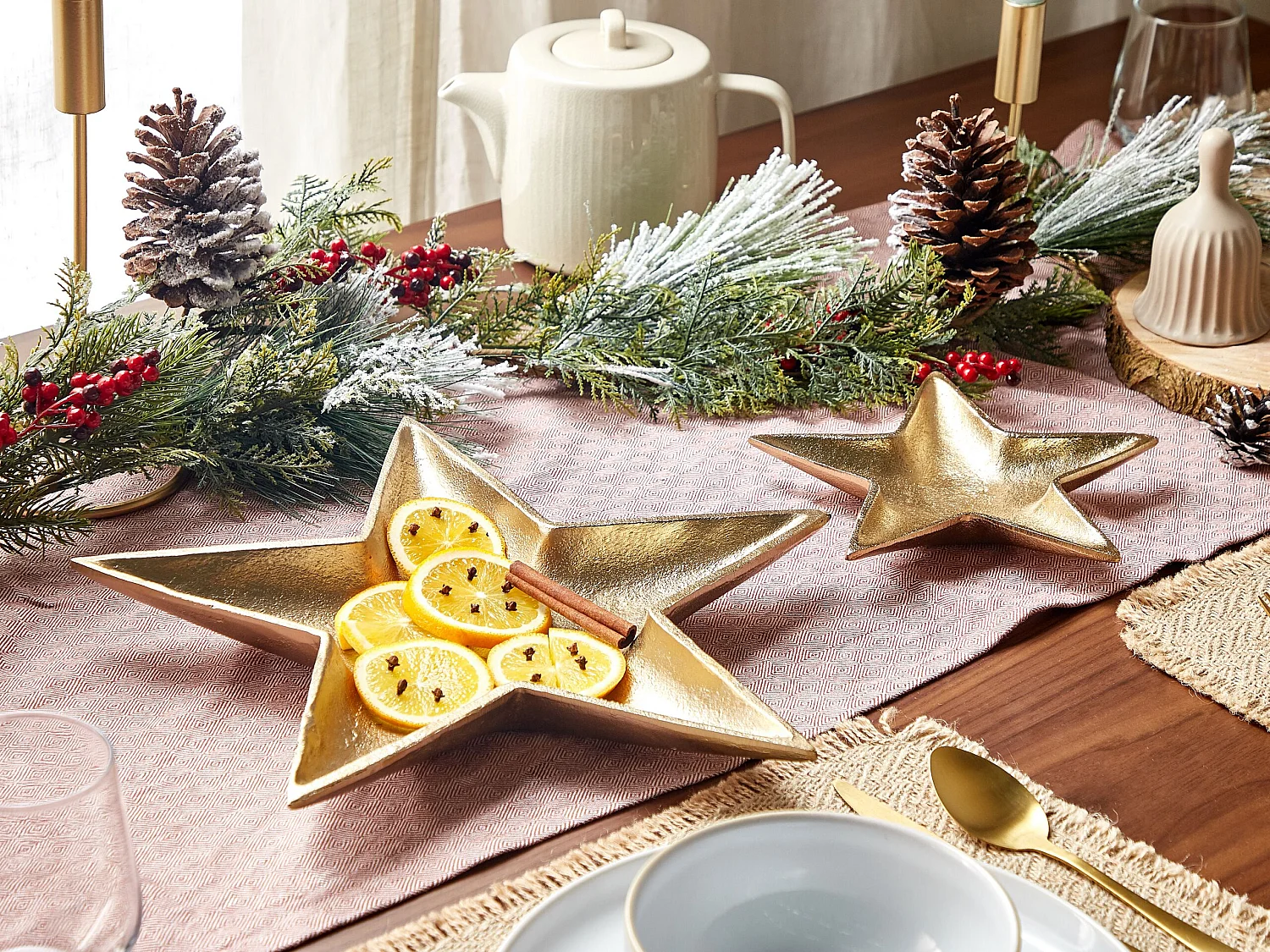 Set van 2 juwelenschaaltjes BANTEN Metaal Goud