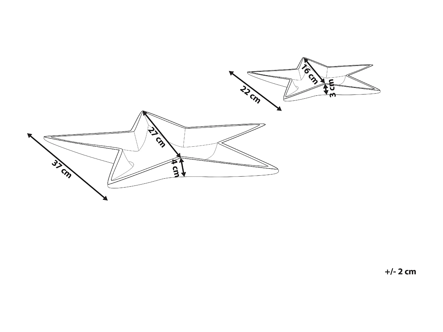 Zestaw 2 pater dekoracyjnych Gwiazda BANTEN Metal Złoty