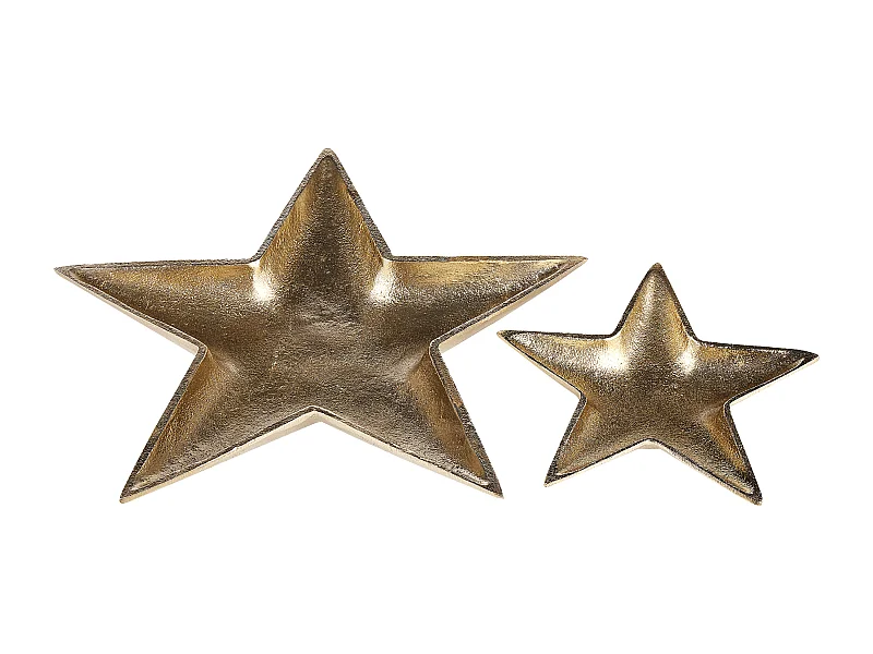 Lot de 2 boîtes à bibelots Étoile BANTEN Métal Doré