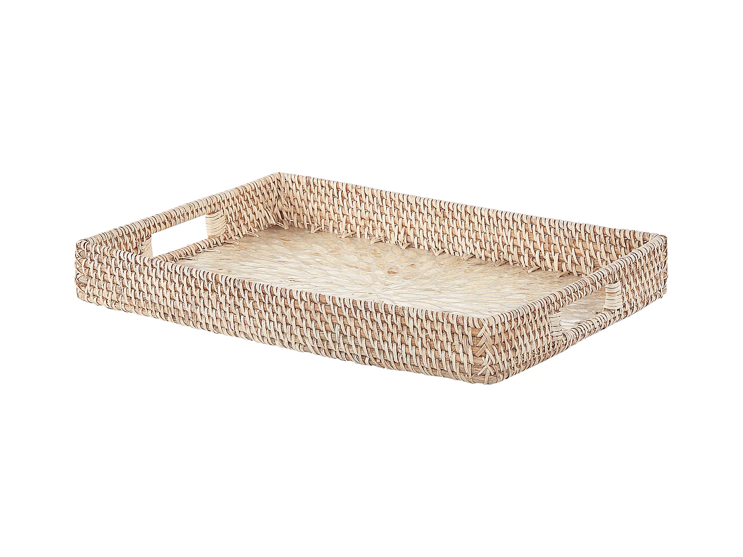 Lot de 2 plateaux décoratifs NDEBELE Rotin Naturel