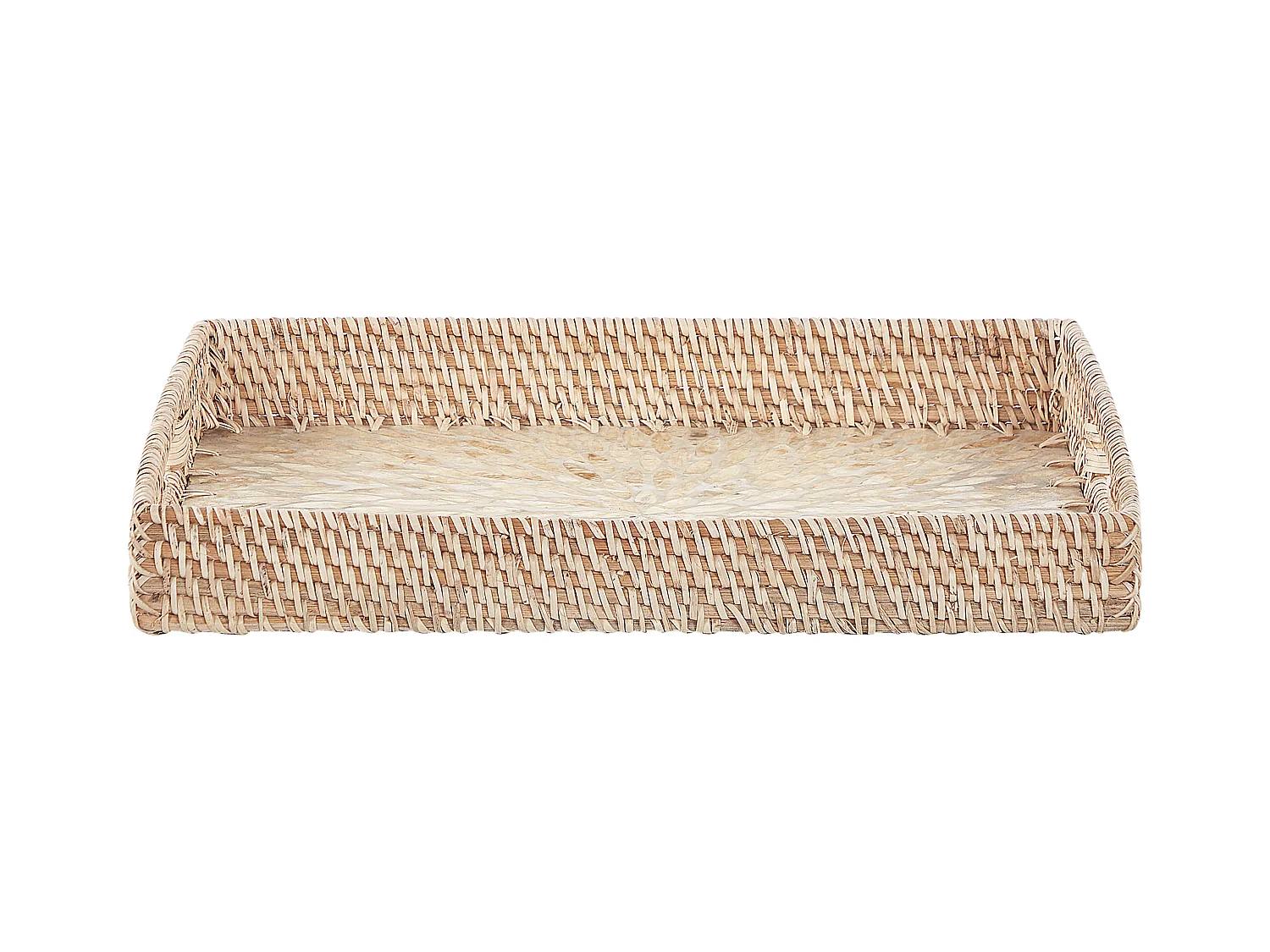 Lot de 2 plateaux décoratifs NDEBELE Rotin Naturel